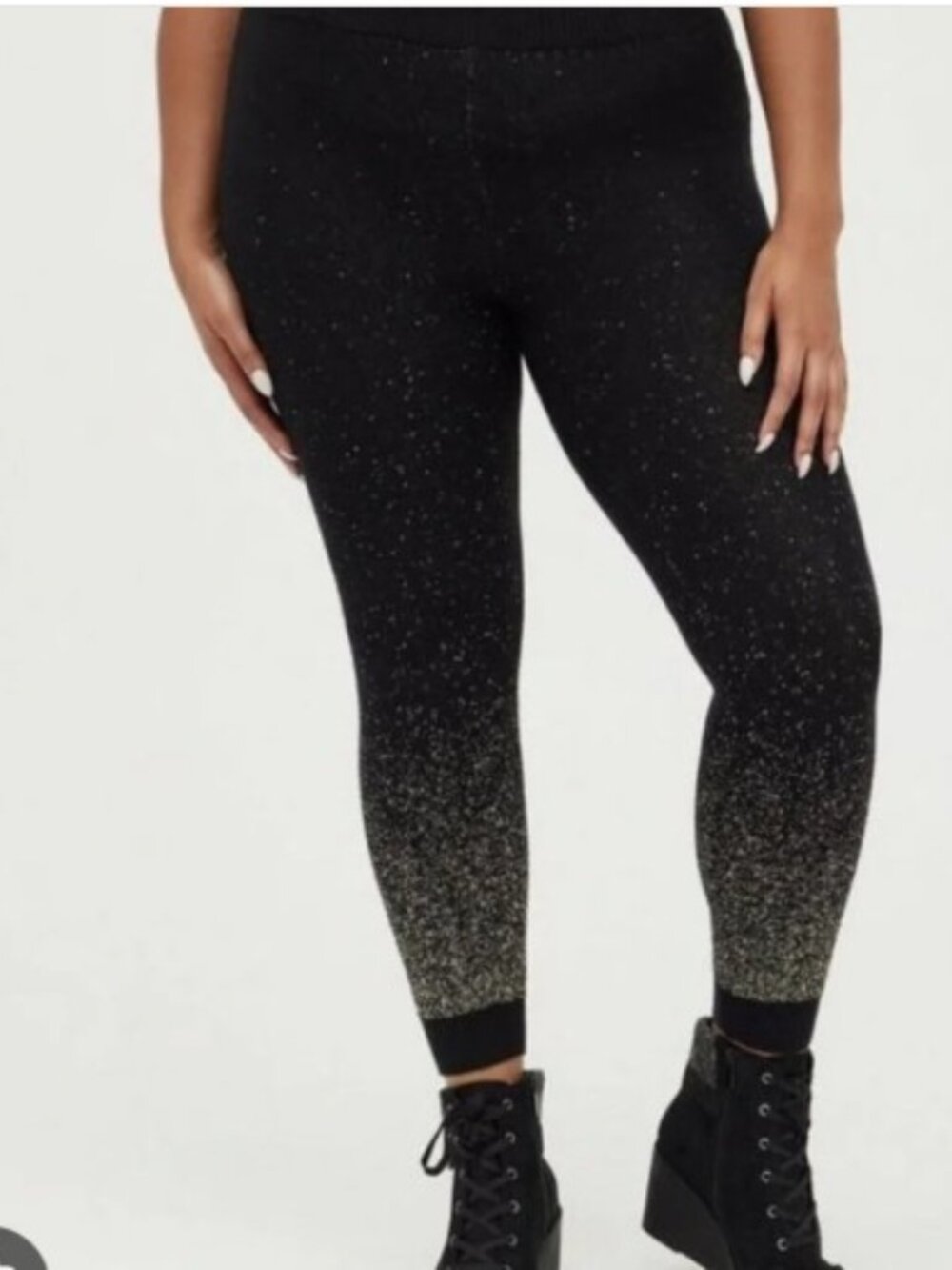 TORRID Black Gold Sparkle Sweater Leggings! NWT 2X